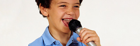 Kid on microphone