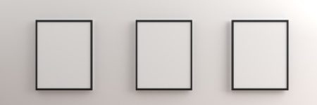 blank posters on a wall